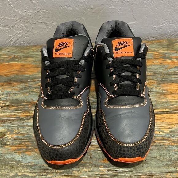 🔥 NIKE Air Safari 87 Retro Training/Running Shoes - Black/Gray/Orange - Men Sz - Picture 5 of 16